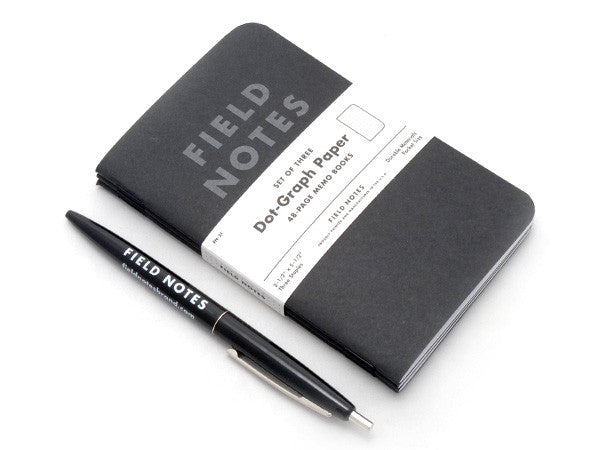 FIELD NOTES® "Pitch Black" - Dot Grid - Set of 3 Memo Books
