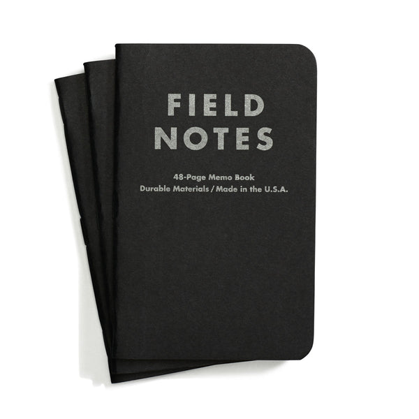 FIELD NOTES® "Pitch Black" - Dot Grid - Set of 3 Memo Books