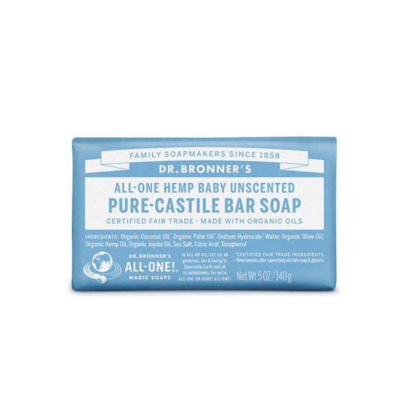 Dr. Bronner's Pure-Castile Bar Soap (Hemp All-One) Baby Unscented 140g