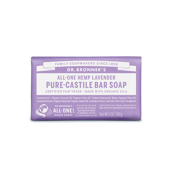 Dr. Bronner's Pure-Castile Bar Soap (Hemp All-One) Lavender 140g