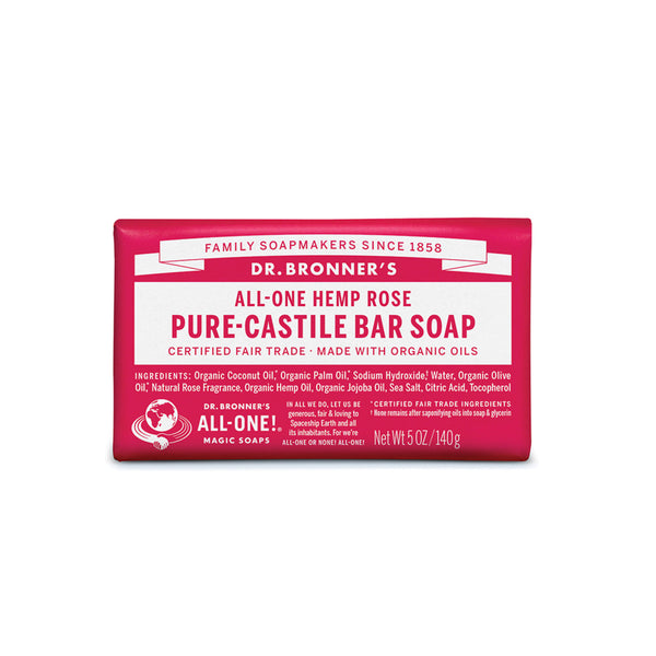 Dr. Bronner's Pure-Castile Bar Soap (Hemp All-One) Rose 14