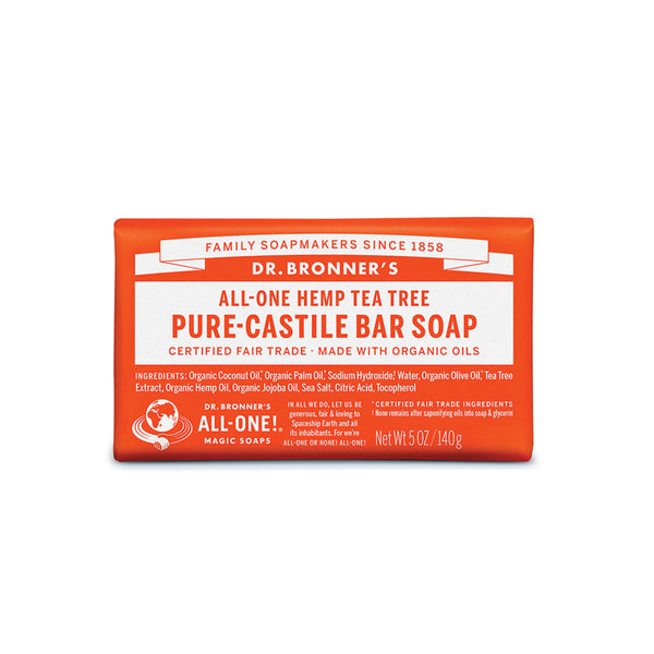 Dr. Bronner's Pure-Castile Bar Soap (Hemp All-One) Tea Tree 140g