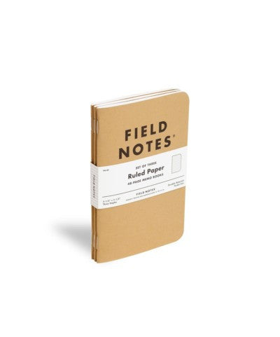 FIELD NOTES® Original - Natural Kraft Colour - Ruled - Set of 3 Memo Books