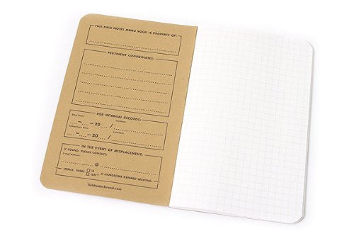 FIELD NOTES® Original - Natural Kraft Colour - Graph - Set of 3 Memo Books