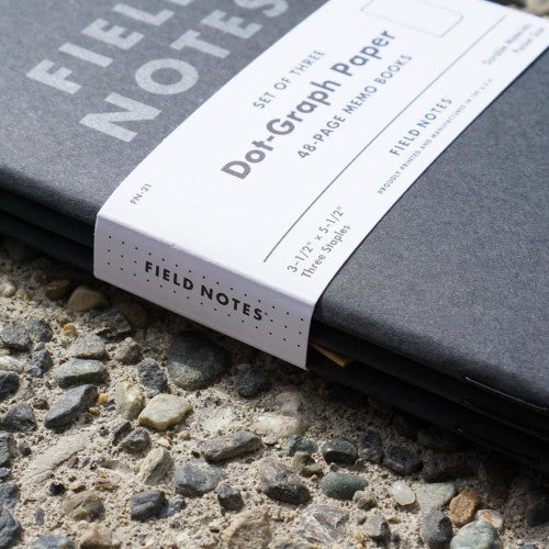 FIELD NOTES® "Pitch Black" - Dot Grid - Set of 3 Memo Books