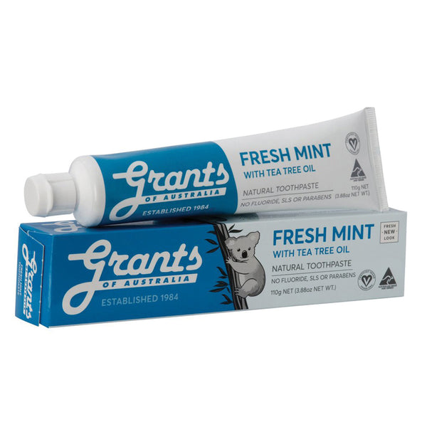 Grants Natural Toothpaste Fresh Mint with Tea Tree Oil (Fluoride Free) 110g