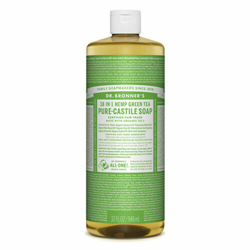 Dr. Bronner's Pure-Castile Soap Liquid (Hemp 18-in-1) Green Tea 946ml