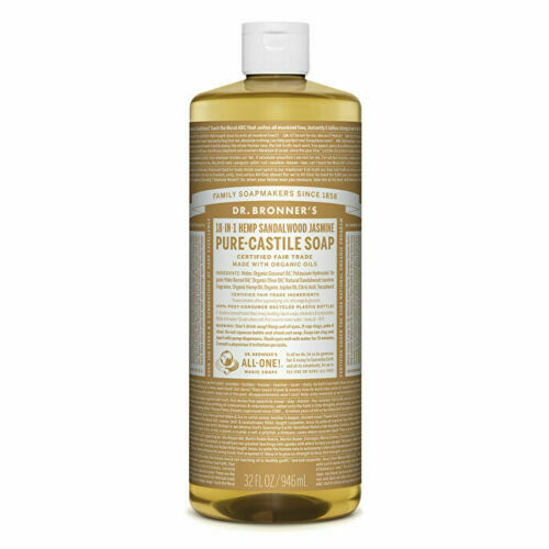 Dr. Bronner's Pure-Castile Soap Liquid (Hemp 18-in-1) Sandalwood Jasmine 946ml